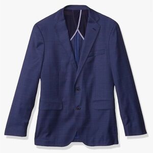 Cole Haan Men's Stretch Suit Separates-Custom Jacket in blue windowpane size 40R
